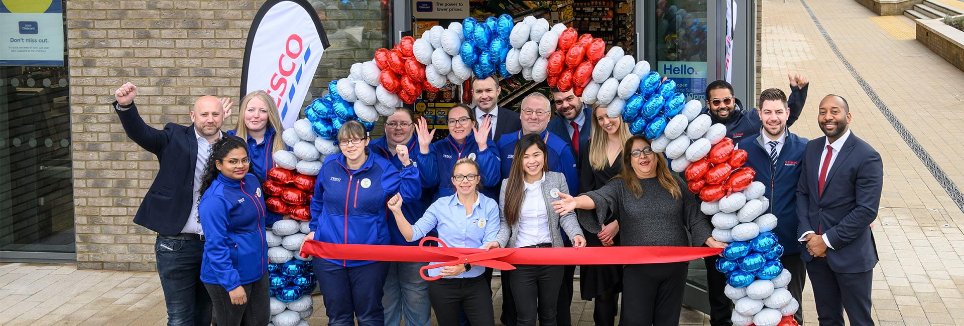 Image of St Edward staff with Tesco Express staff