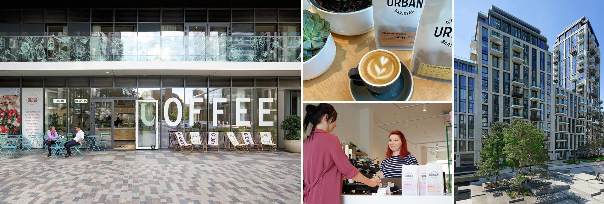 London Dock Urban Coffee Shop Image Montage