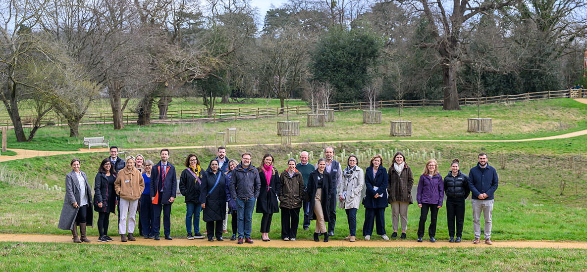 Berkeley Group and Natural England attendees posing for a group photo at Sunningdale Park