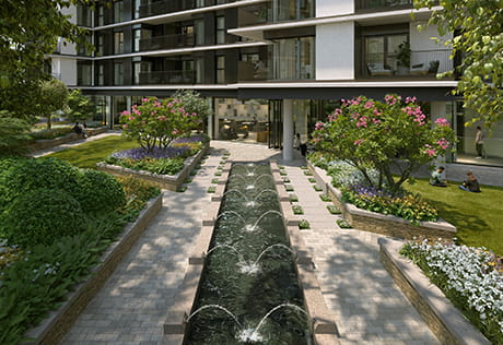 An image of a water feature at a Berkeley Group development