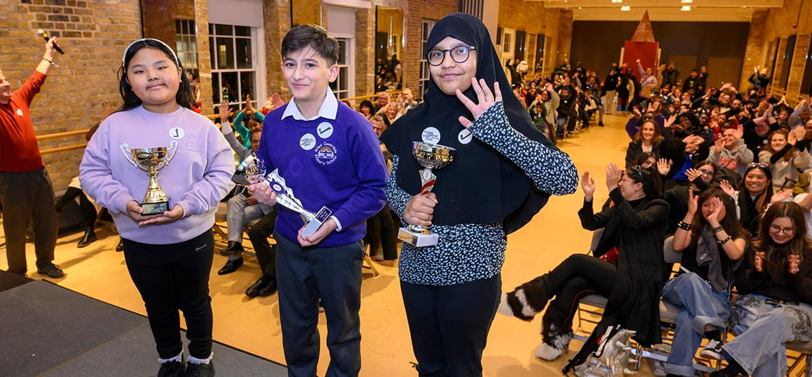 An image of the podium finishes for the Young London Print Prize