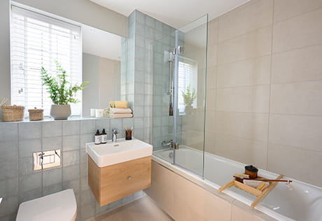 Wide angle bathroom image at the Hareshill Showhome
