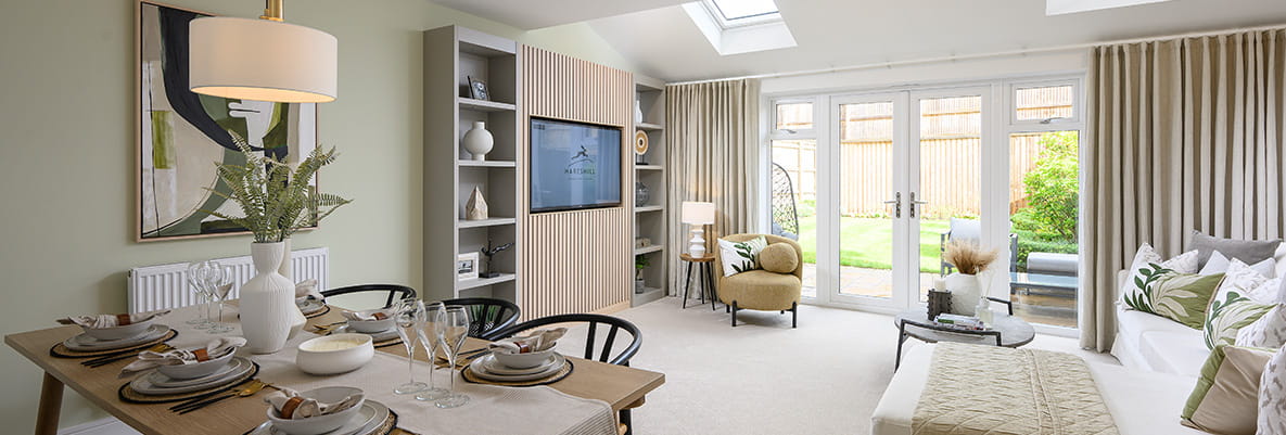 Hareshill showhome dining and living area