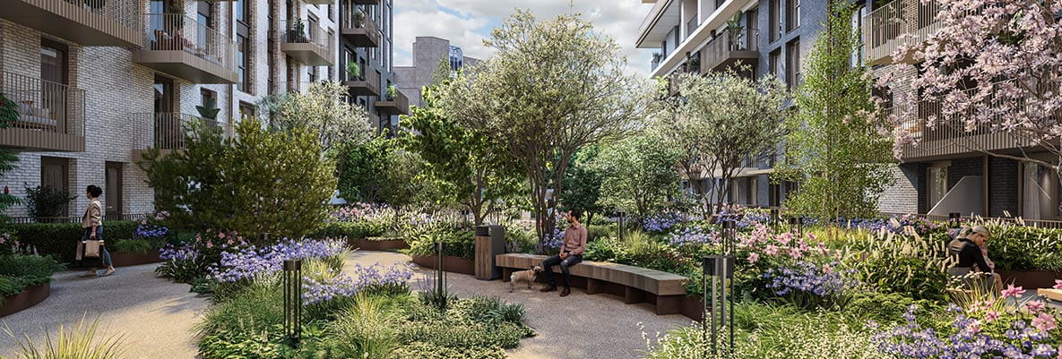 Jade Wharf offers peaceful and private gardens.
