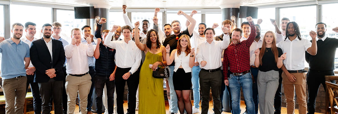 An image of all of the apprentices who completed their training