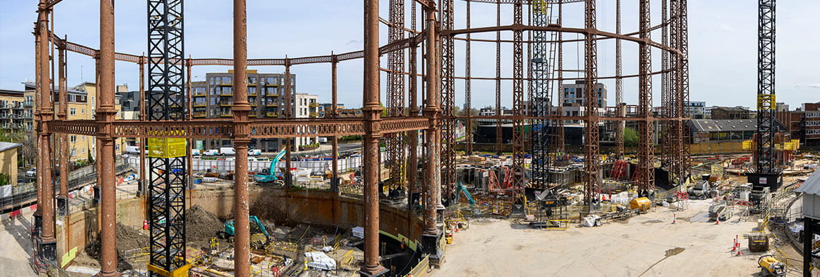 An image of gasworks having construction works