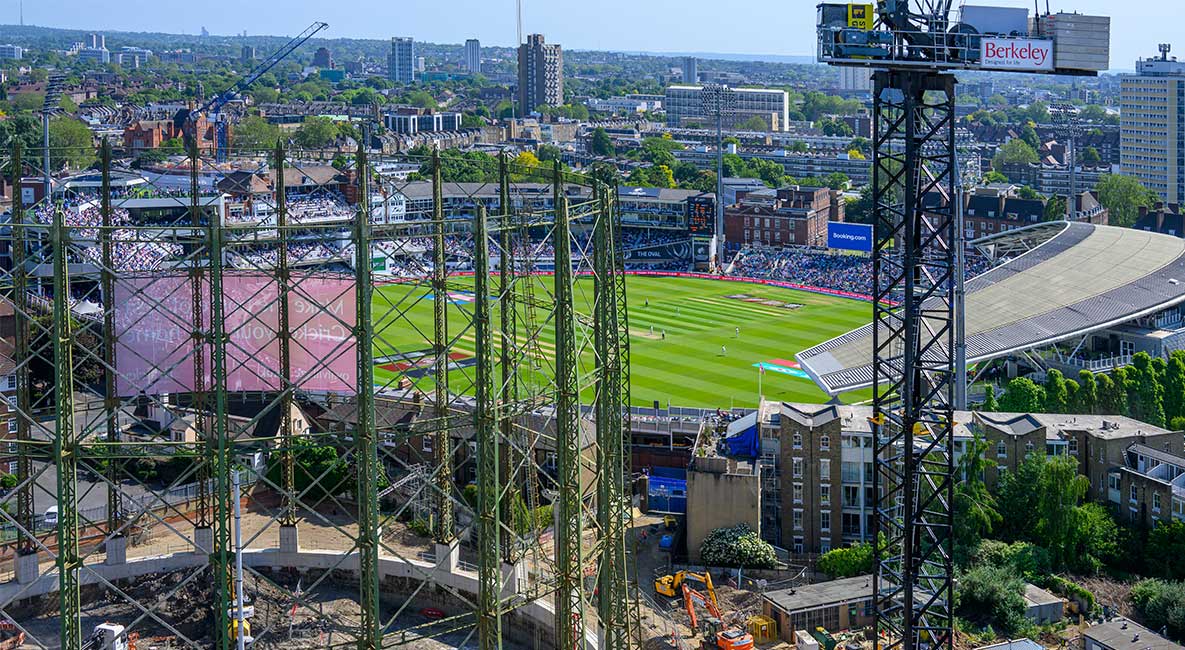 Image of Oval Village construction with Oval Cricket Ground in the background