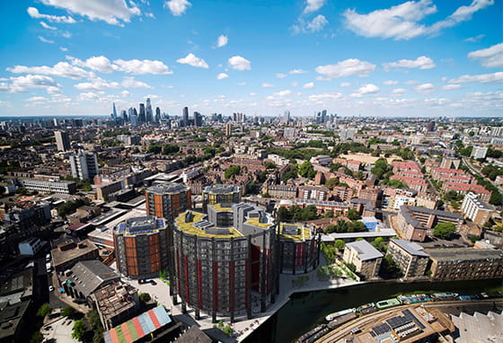 An aerial CGI of London showing Regents View