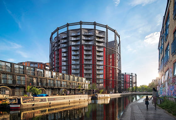 An exterior CGI of Regents View near the Canal