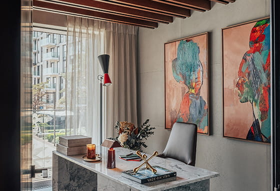 An interior image of the Study at London Dock