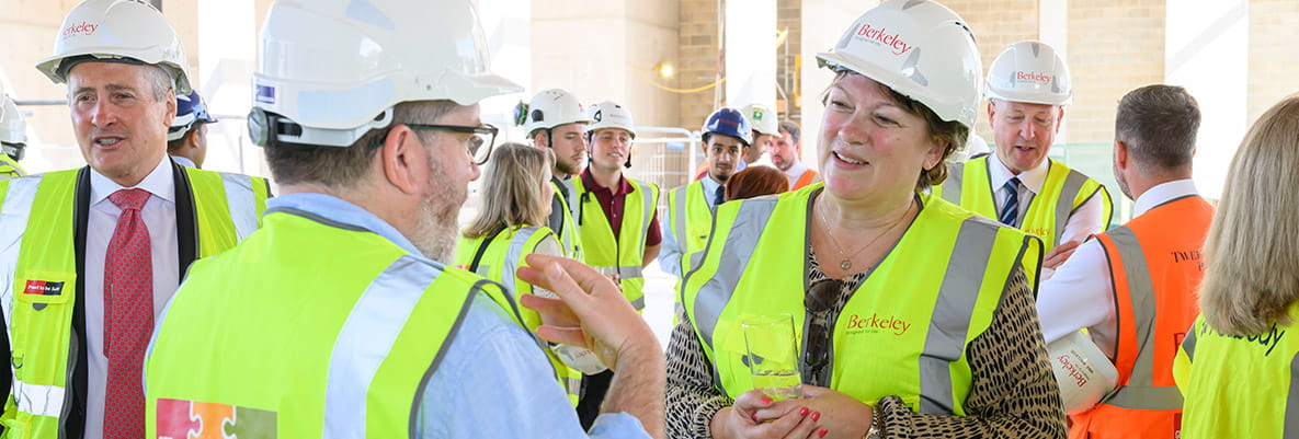 A discussion at a Berkeley Group development site