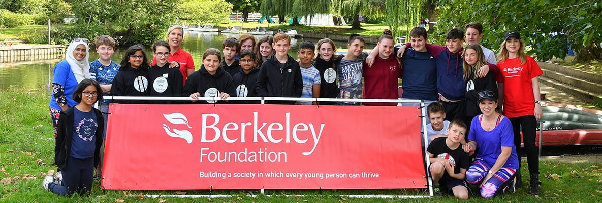 An image of the Berkeley Foundation team fundraising for charitable causes