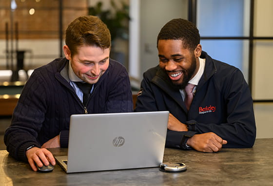 An image of a Berkeley Group Staff member and a Berkeley Group Apprentice