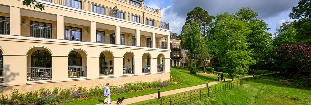 An exterior image of Sunningdale Park and the green space available