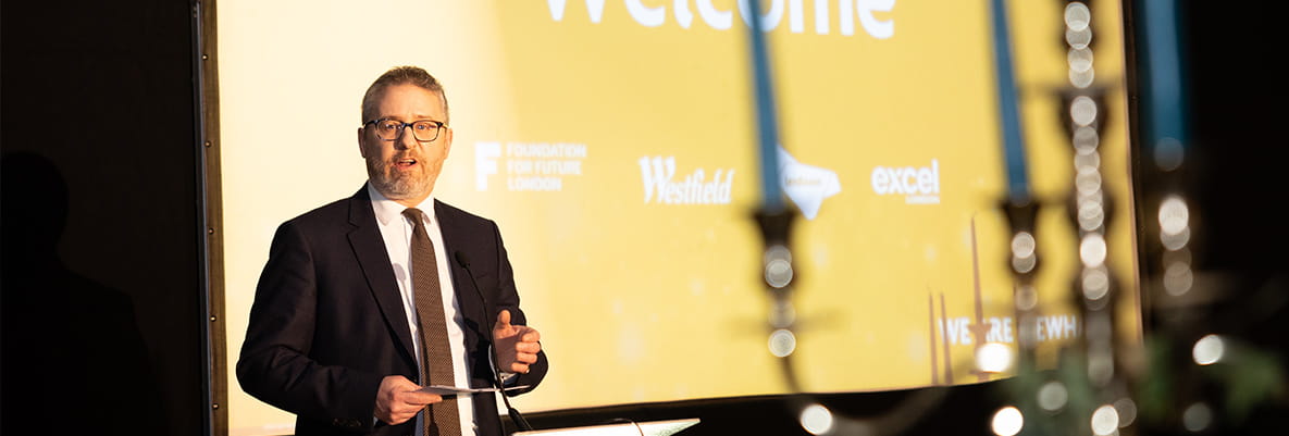 An image of Divisional Land & Planning Director Harry Lewis speaking at the ceremony.