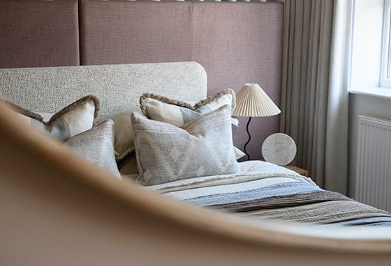 An interior Bedroom mirror reflection image at Hareshill 3 Bedroom Showhome