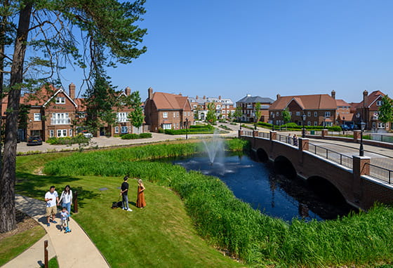 An exterior photograph of Hartland Village