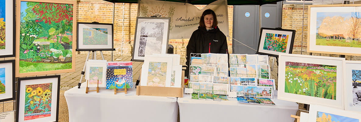 Young entrepreneur with an art business