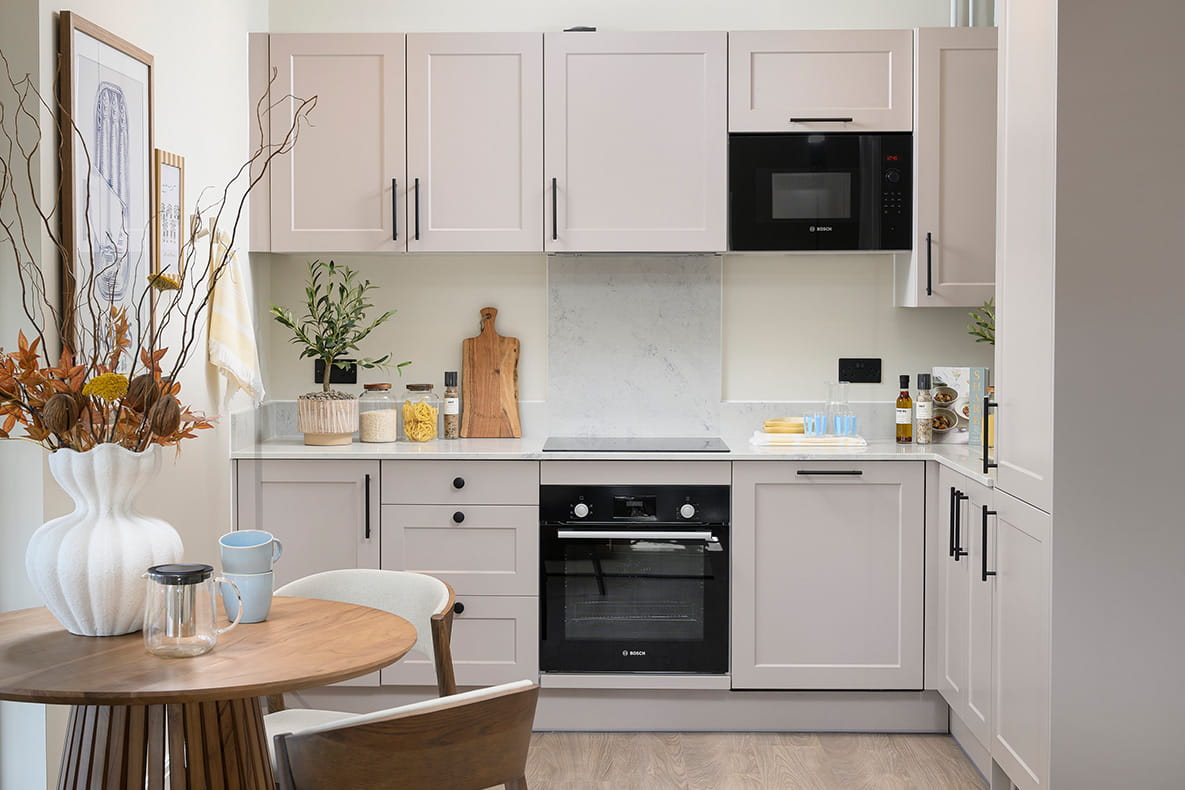 An image of a kitchen within a new Hartland Village showhome