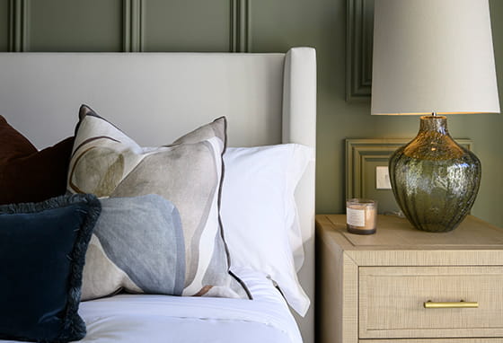 An image of the Bedroom with a close up of the bed and side table at Oakhill