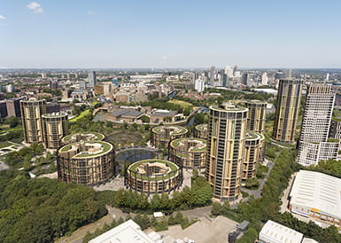 Aerial image of Bromley By Bow gasworks