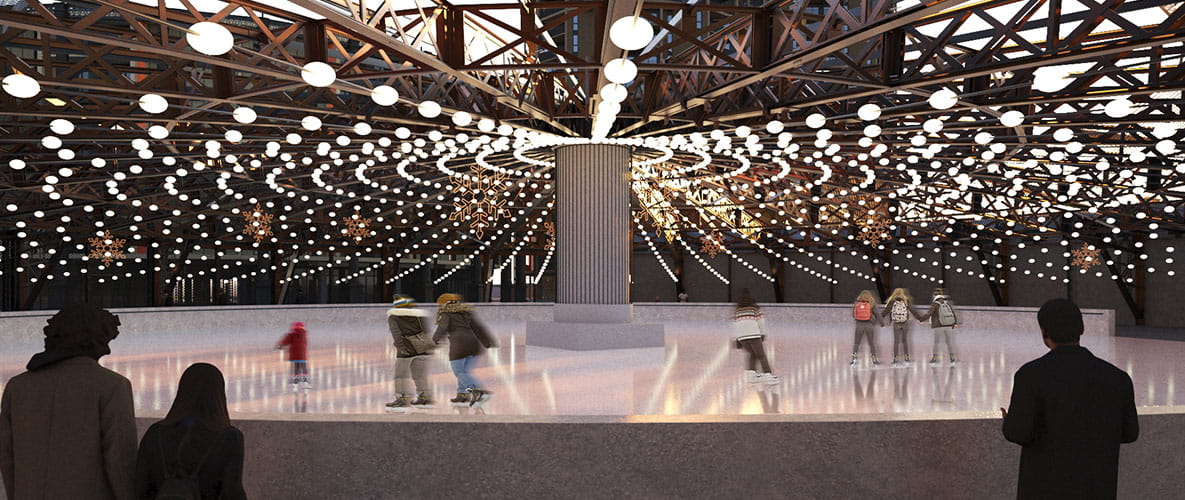 A CGI of the ice rink at Bow Green