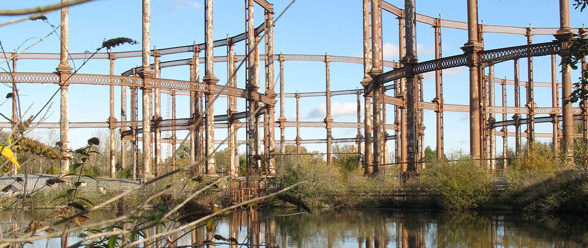 An image of the current Bromley by Bow gasworks