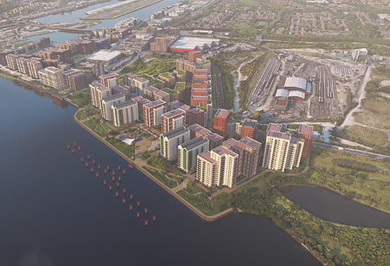 A CGI of Beckton Riverside