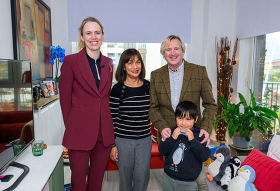 Minister for Veterans and People Louise Sandher-Jones taking a photo with residents of King's Road Park