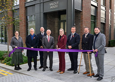 Minister for Veterans and People Louise Sandher-Jones publicly opening Valour House