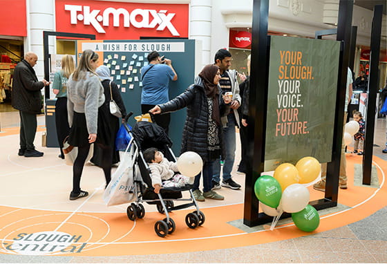 An image of shoppers in Slough