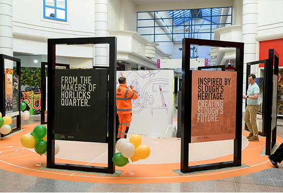 An image of a public exhibition in Slough shopping centre