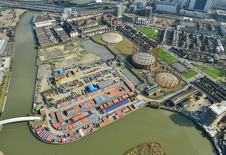 Heron Wharf site aerial image