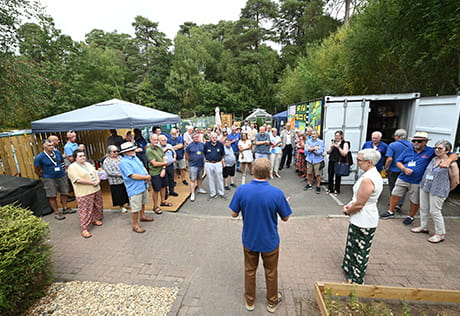 An image of people at the Men's Shed at Hartland Village