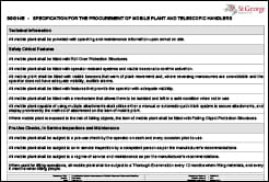 St George - Specification for the Procurement of Mobile Plant and Telescopic Handlers