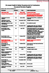 Front cover of the St-Joseph Document Revision Register Revision 5