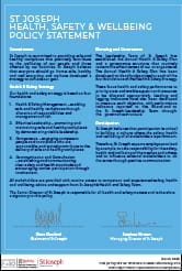 Front cover of the St-Joseph Health, Safety & Wellbeing Document